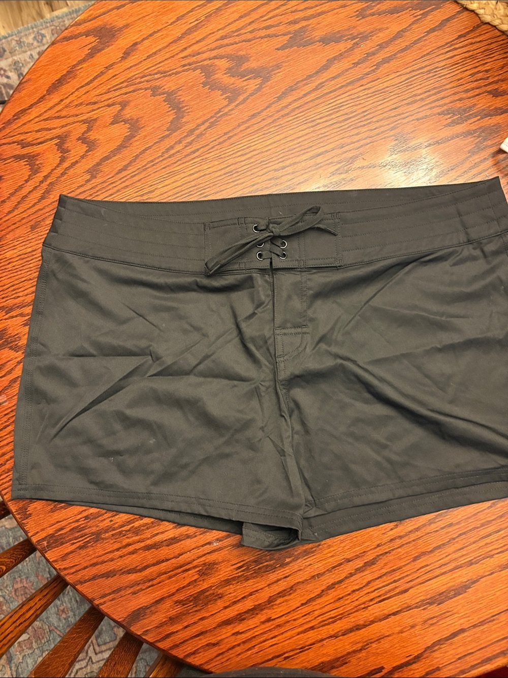 Island Escape Black Women’s Swim Trunks with Drawstring